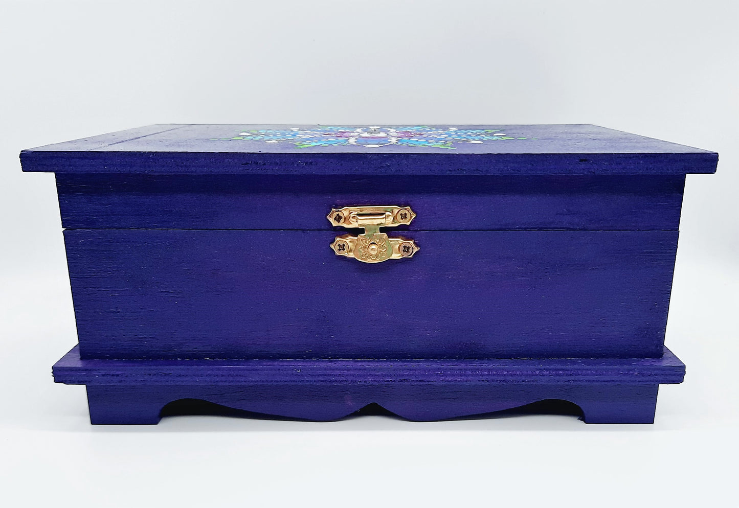 Handpainted Rainbow Dot Mandala Keepsake / Jewelry / Trinket Box
