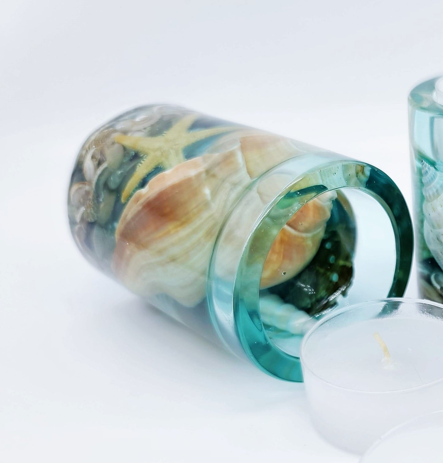 Round Seascape Candle Holder