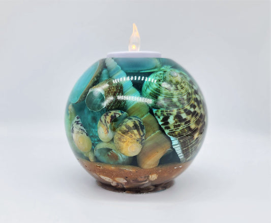 Medium Spherical / Round Seascape Candle Holder