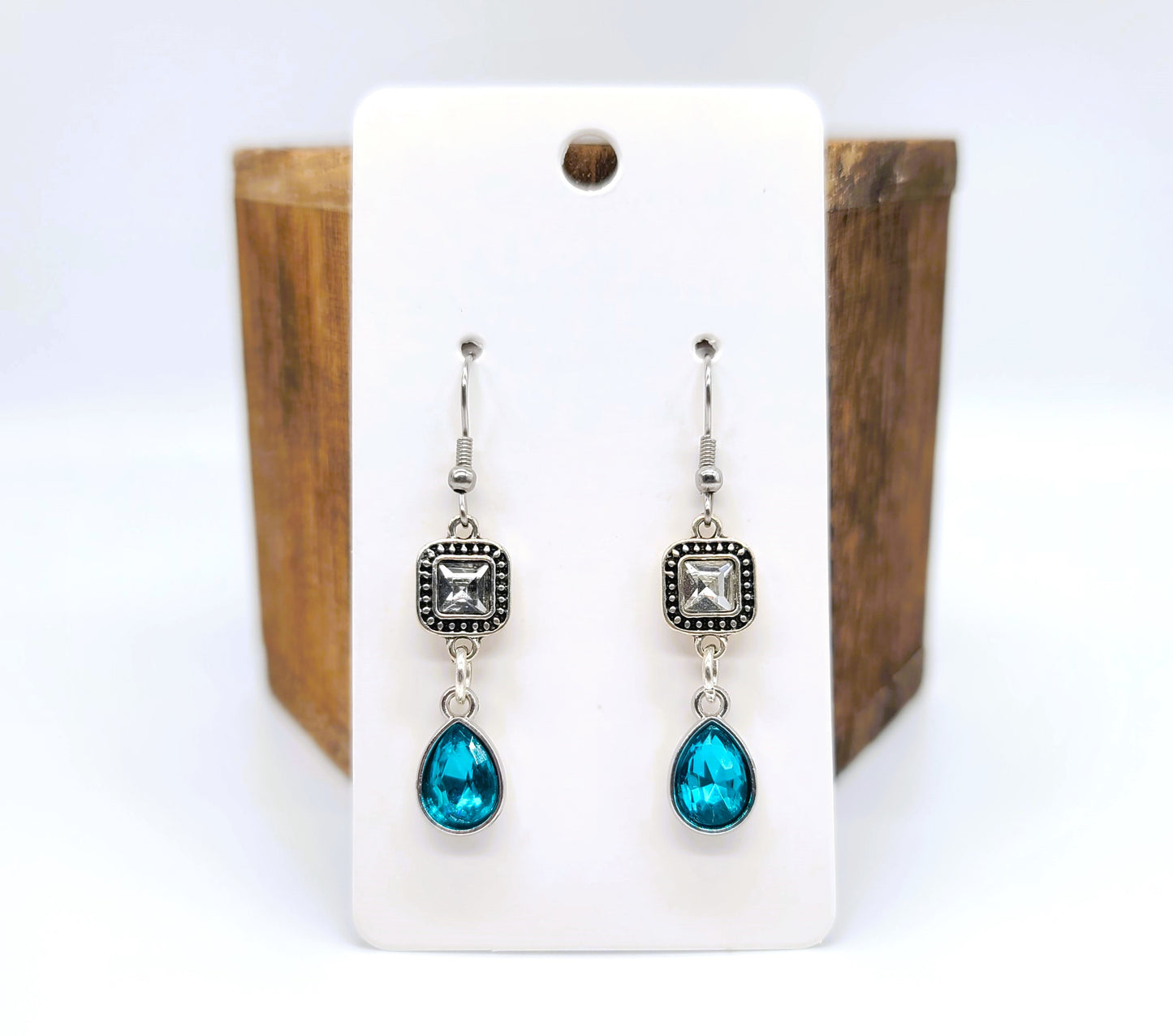 Multifaceted Teardrop Dangle Earrings