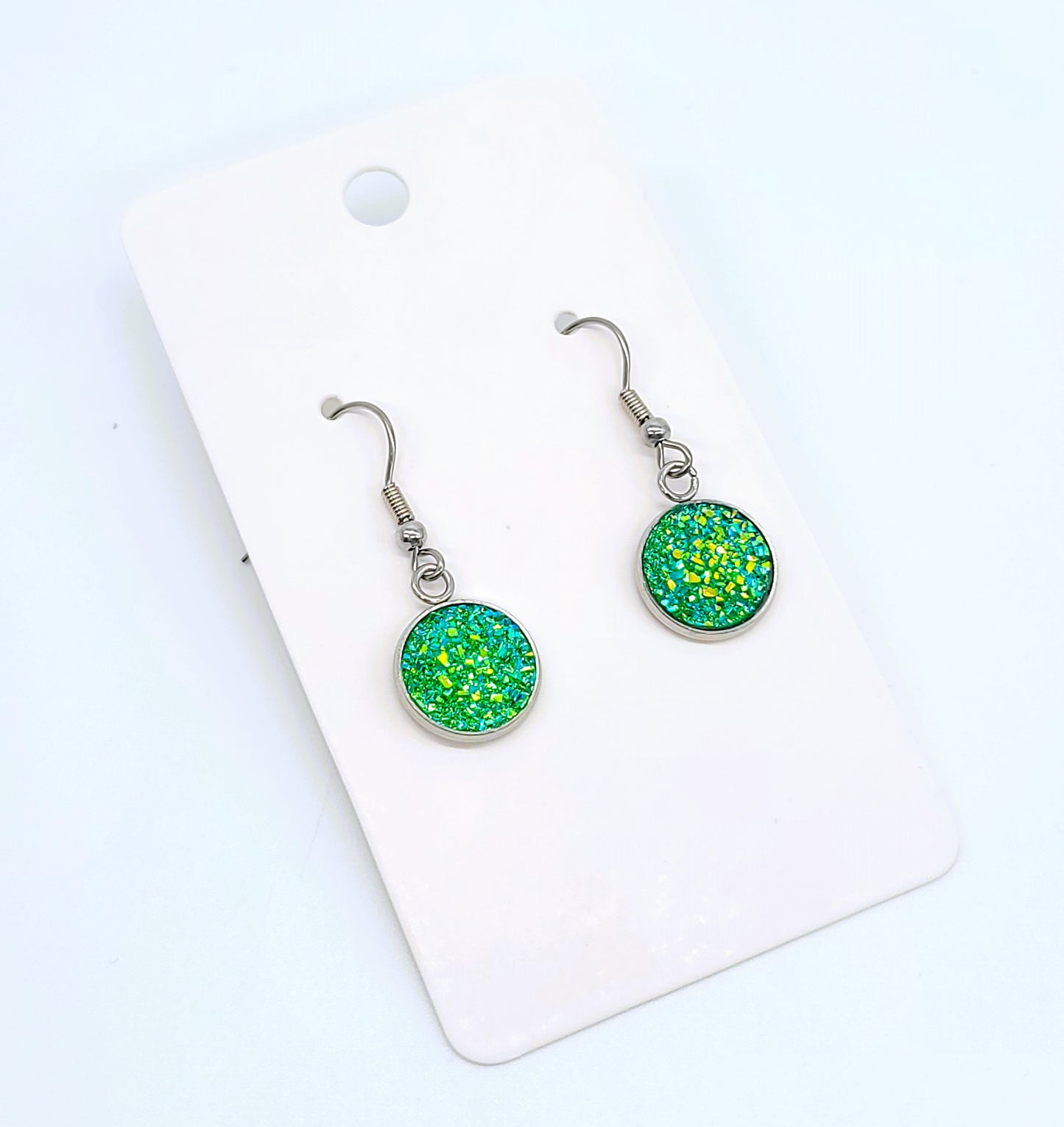 Iridescent Druzy Stone Earrings