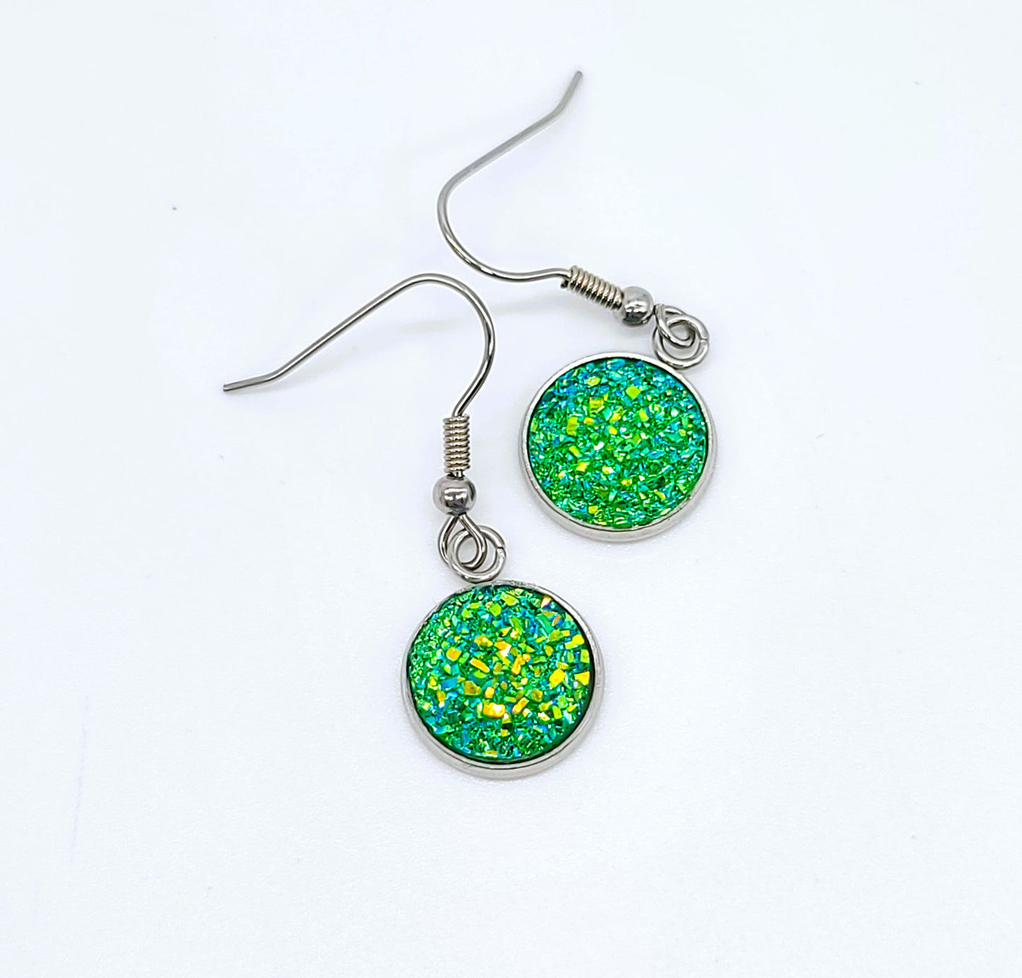 Iridescent Druzy Stone Earrings