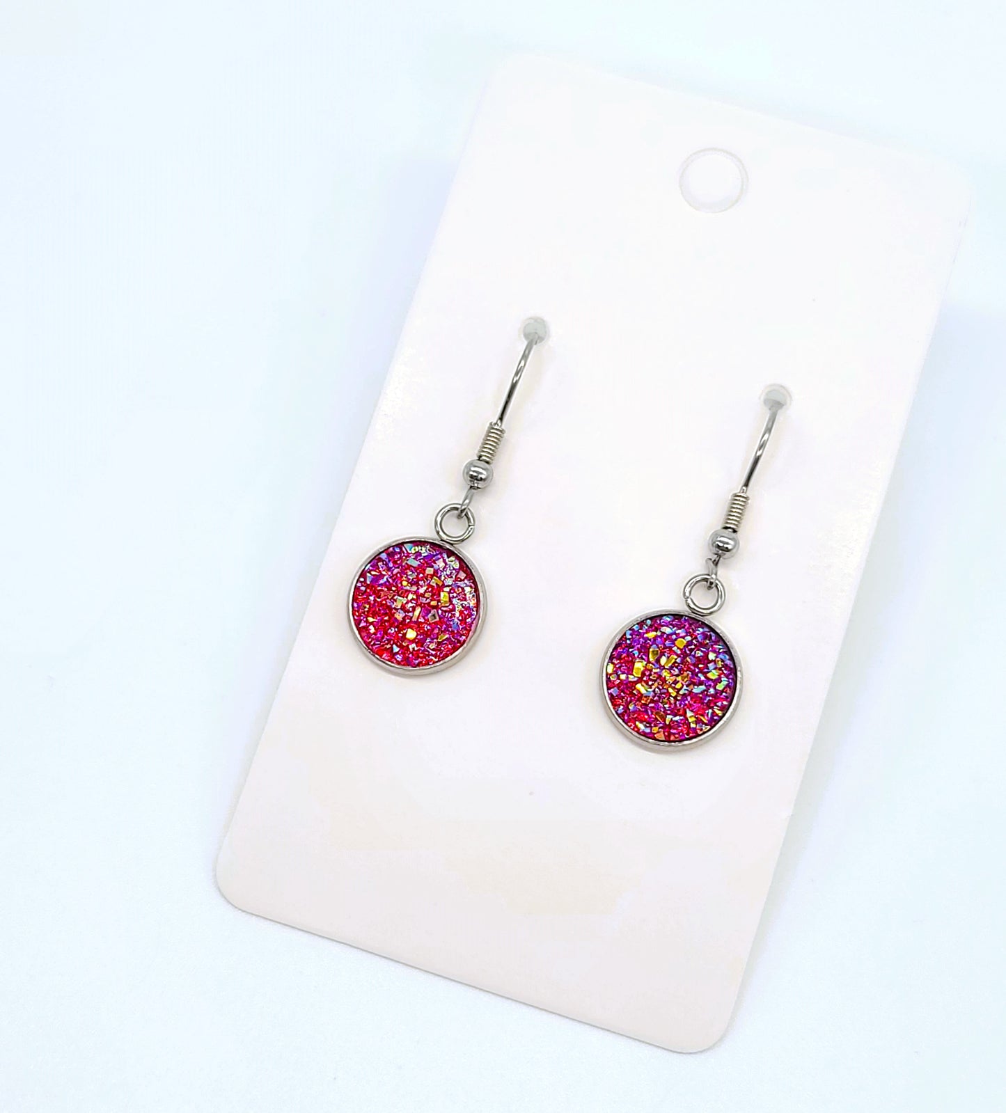 Iridescent Druzy Stone Earrings