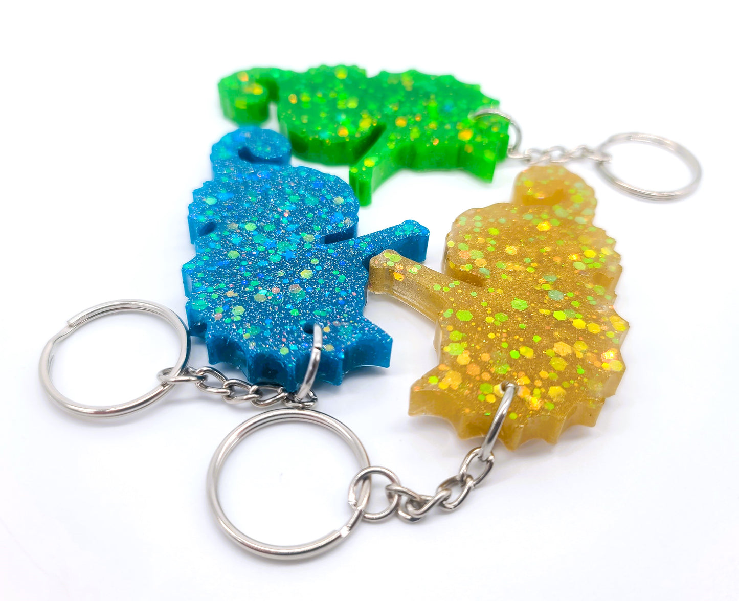 Seahorse  Key Chain - Handmade Resin & Glitter Key Chain