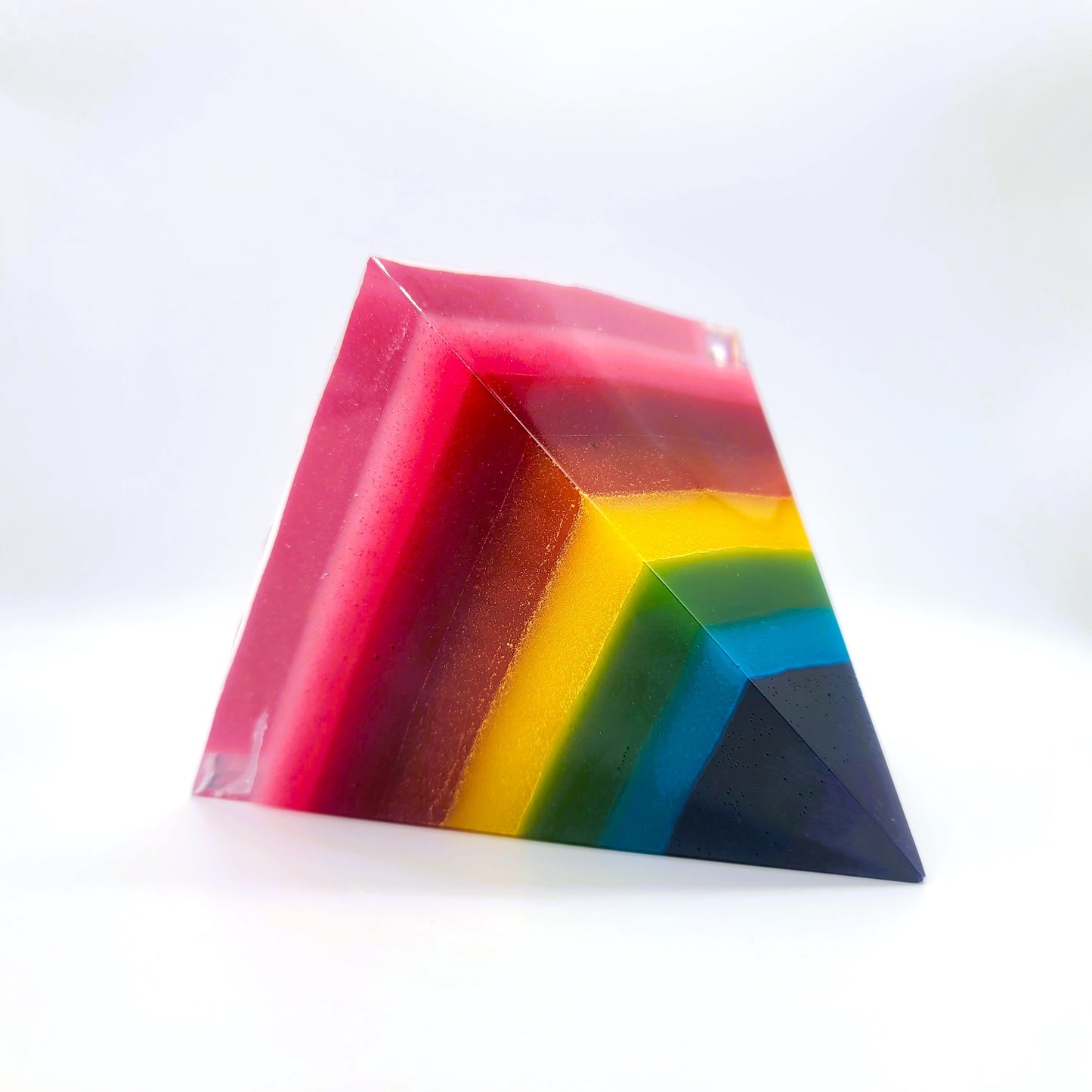 5" Rainbow Chakra Orgonite Pyramid Made w/ Eco-Friendly Epoxy Resin