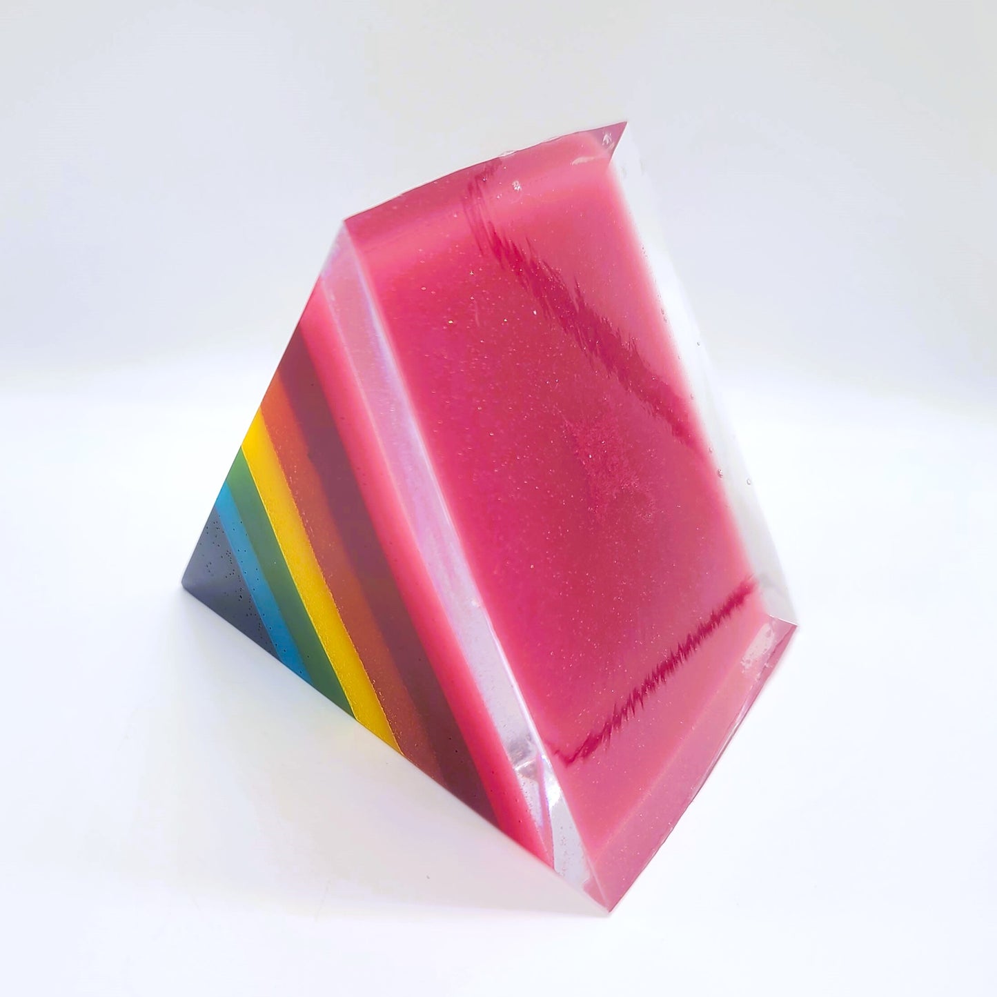5" Rainbow Chakra Orgonite Pyramid Made w/ Eco-Friendly Epoxy Resin