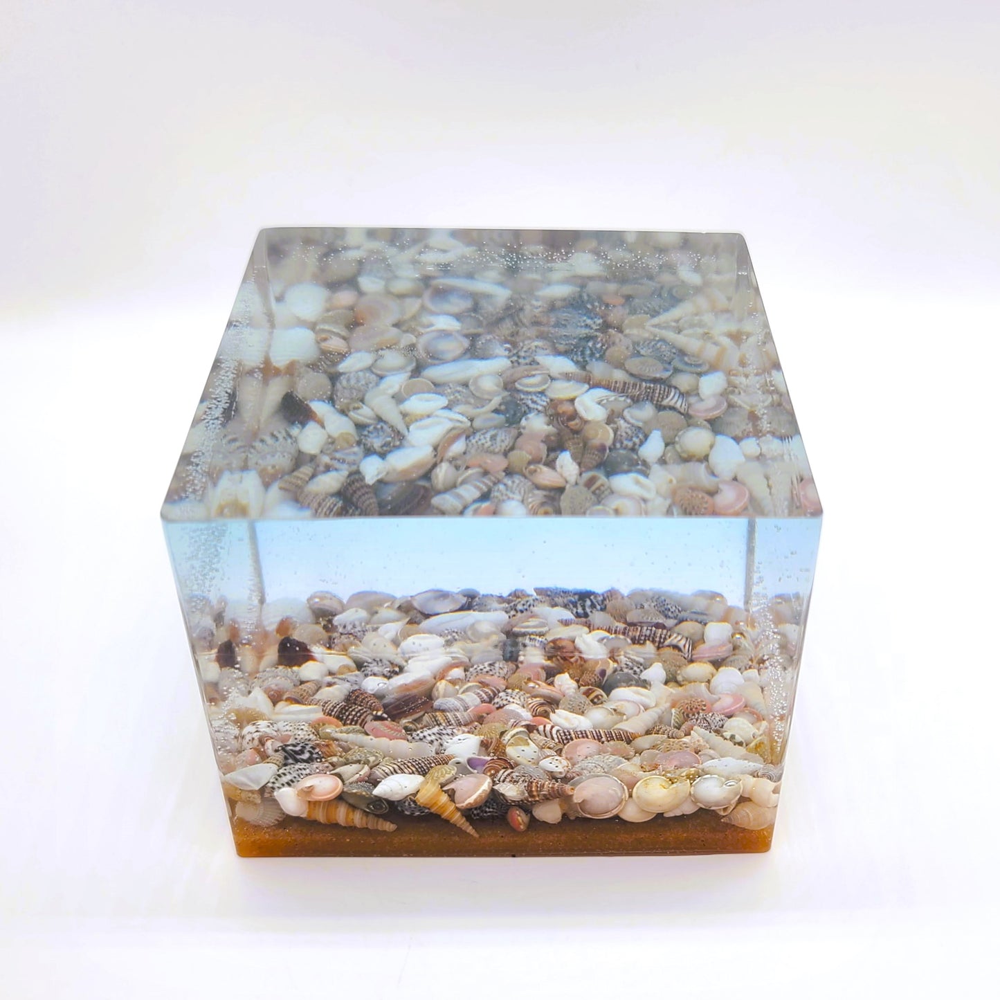 4" Resin Ocean Themed Cube - Eco-Friendly