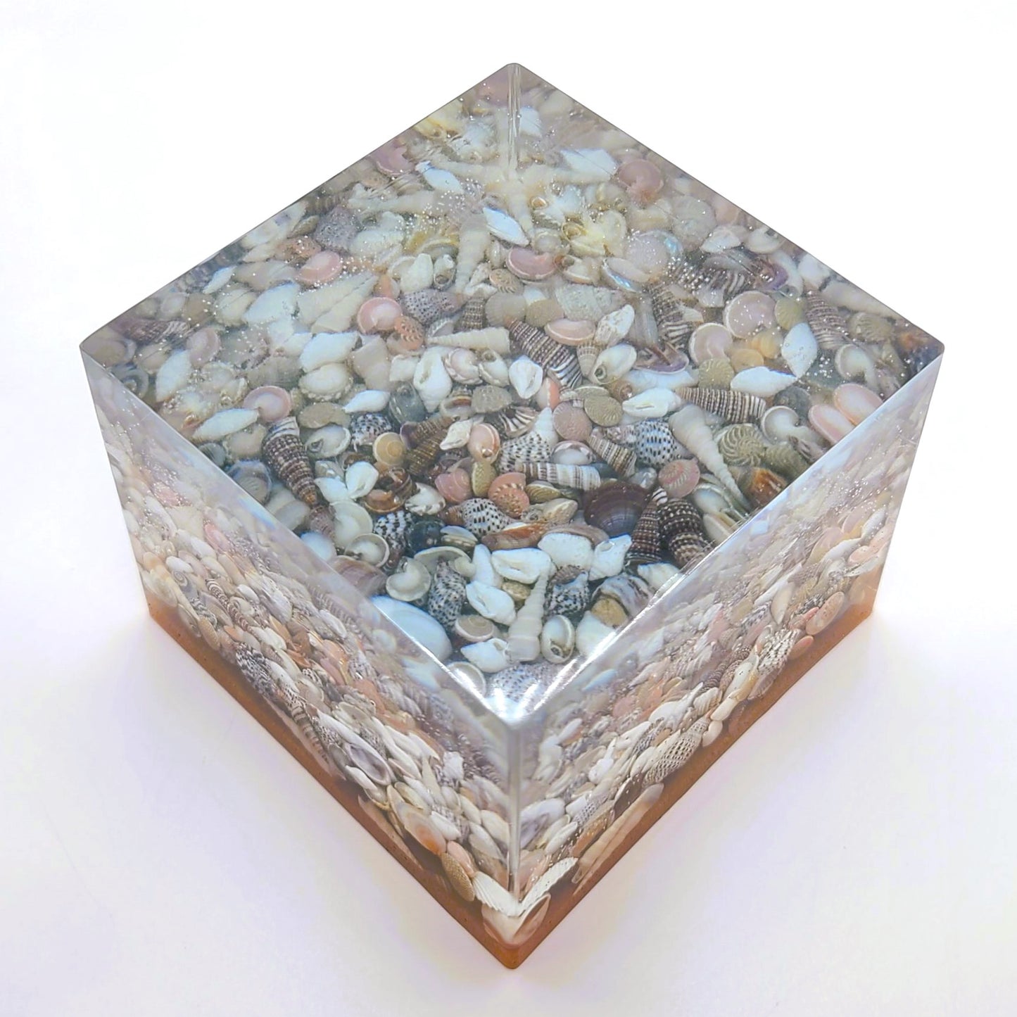 4" Resin Ocean Themed Cube - Eco-Friendly