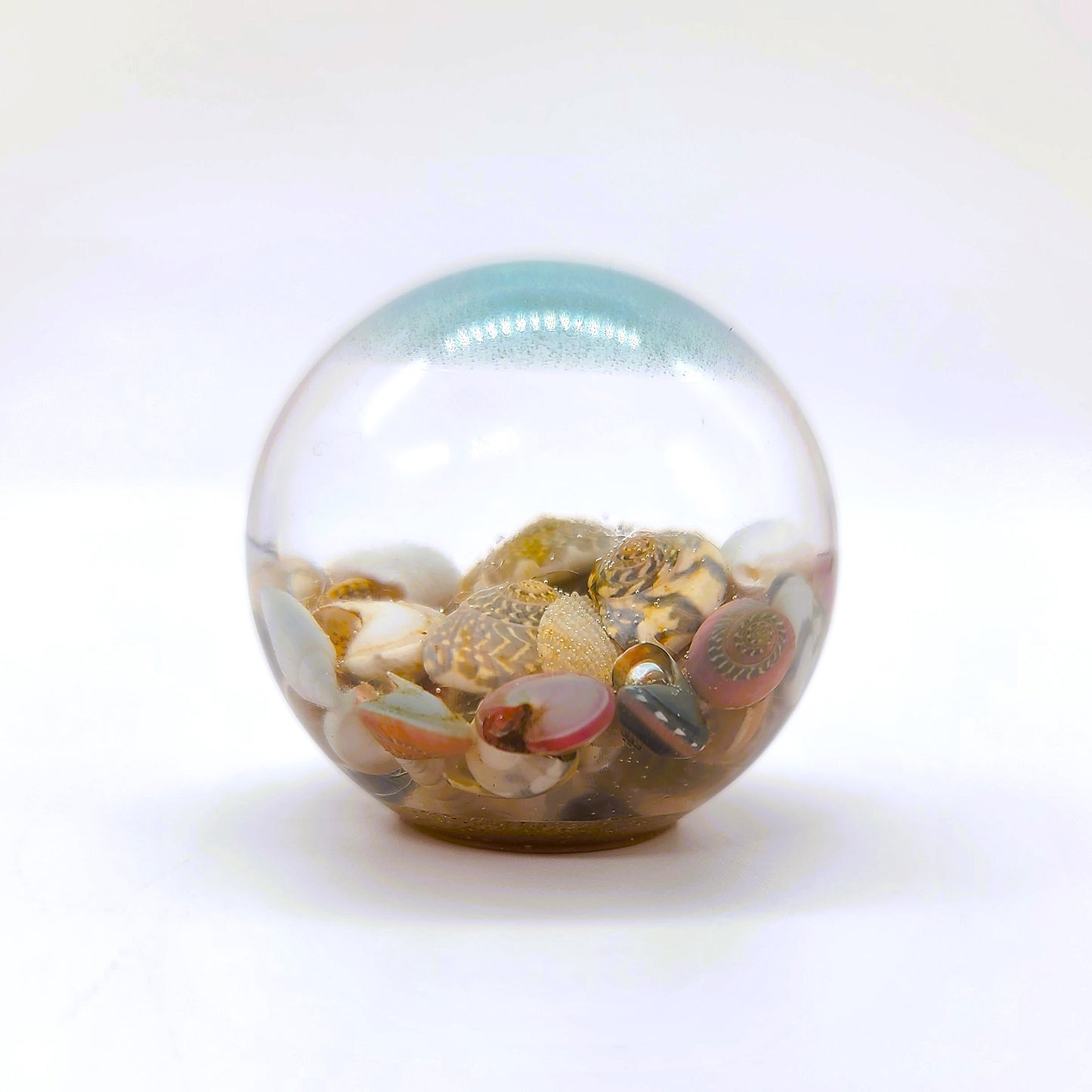 Tiny Ocean Themed Sphere Made w/ Eco-Friendly Epoxy Resin