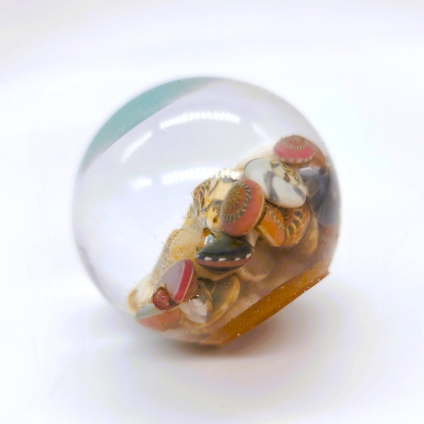 Tiny Ocean Themed Sphere Made w/ Eco-Friendly Epoxy Resin