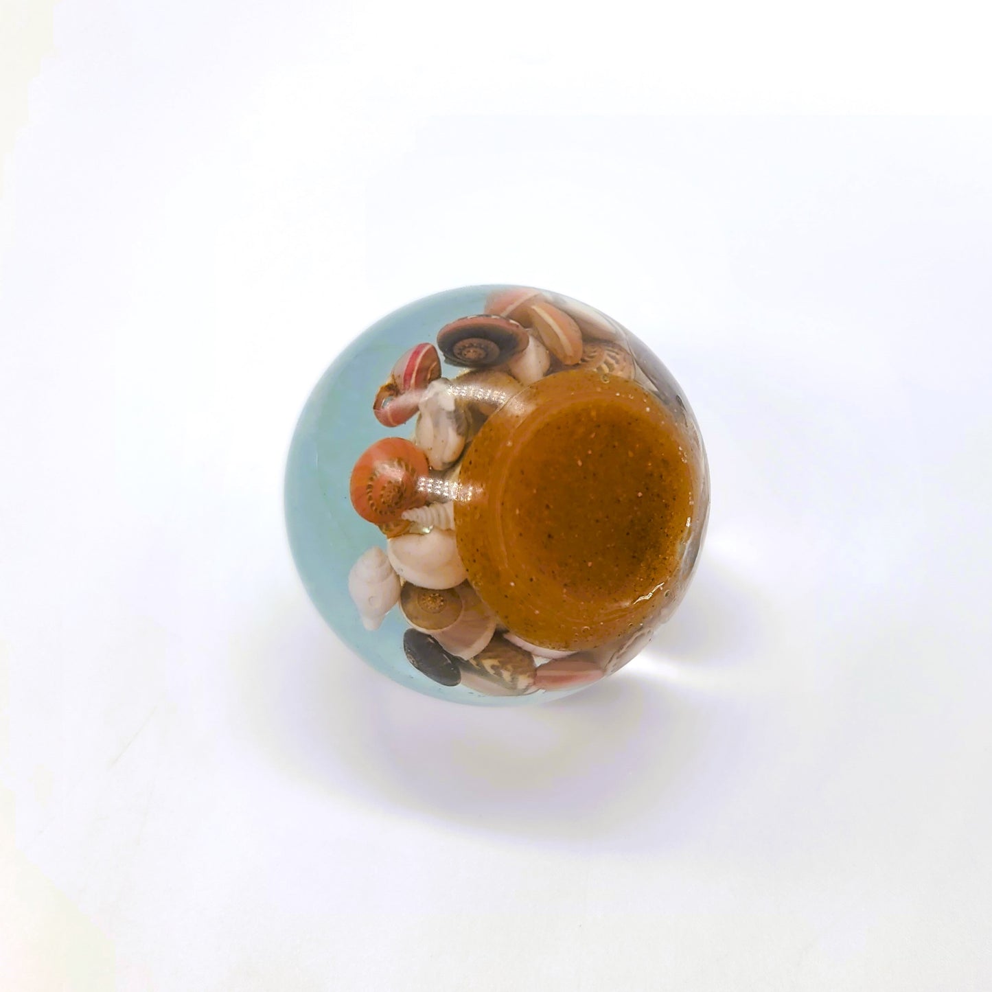 Tiny Ocean Themed Sphere Made w/ Eco-Friendly Epoxy Resin
