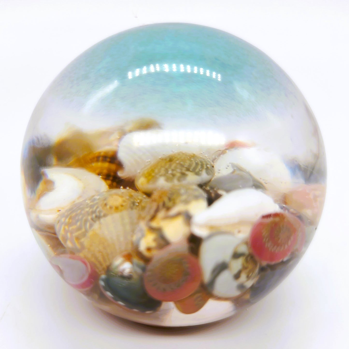 Ocean Themed Sphere Made w/ Eco-Friendly Epoxy Resin