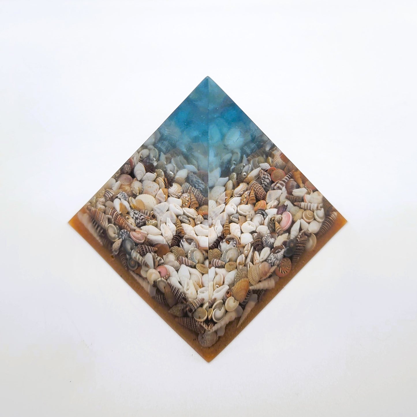 Ocean Themed Orgonite Pyramid Made w/ Eco-Friendly Epoxy Resin