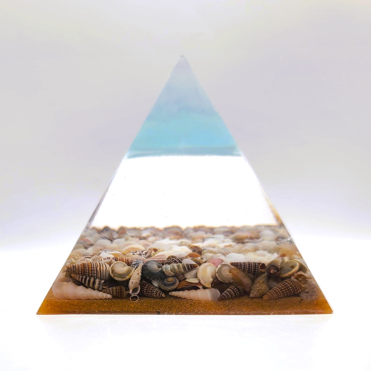 Ocean Themed Orgonite Pyramid Made w/ Eco-Friendly Epoxy Resin