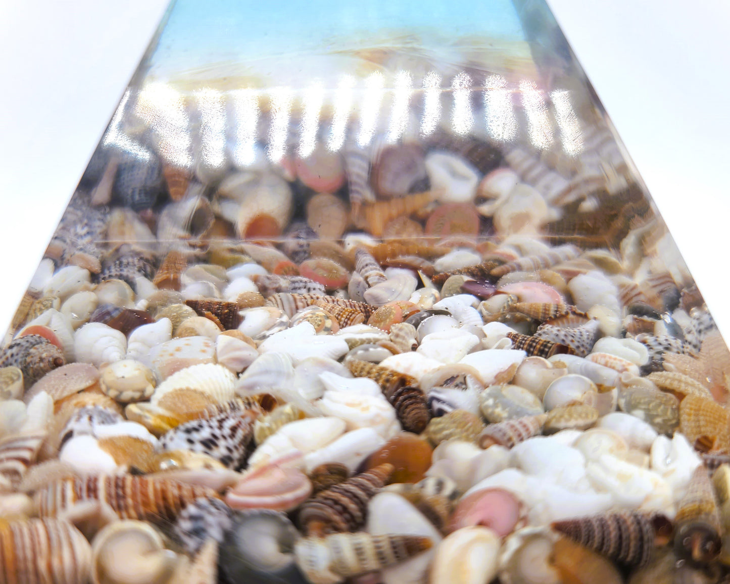 Ocean Themed Orgonite Pyramid Made w/ Eco-Friendly Epoxy Resin