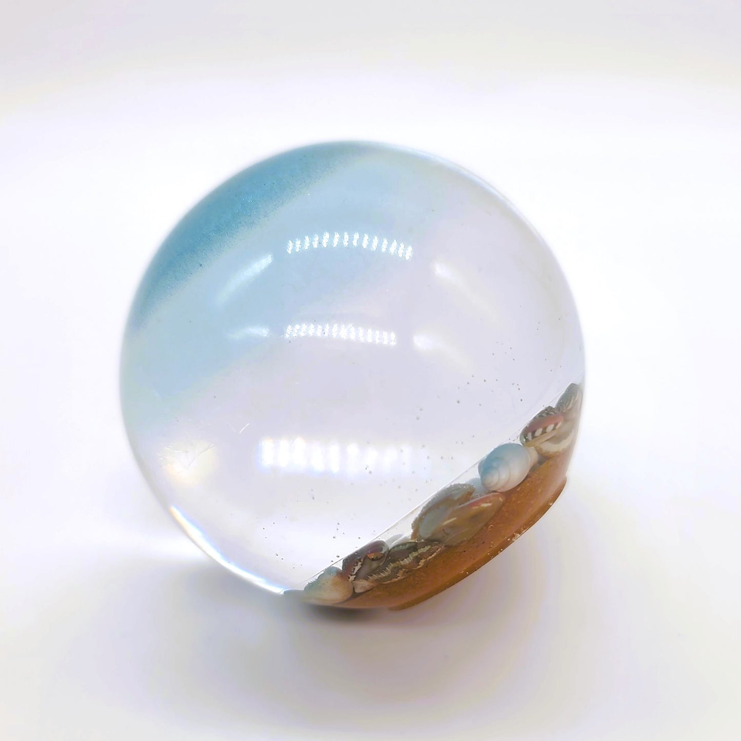 Ocean Themed Sphere Made w/ Eco-Friendly Epoxy Resin