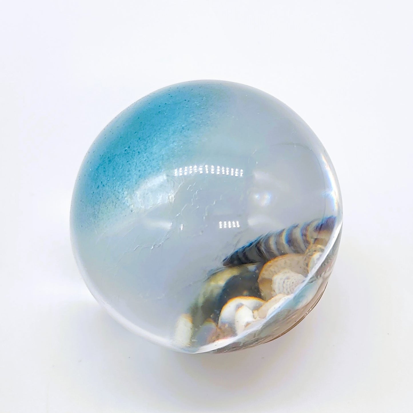 Ocean Themed Sphere Made w/ Eco-Friendly Epoxy Resin