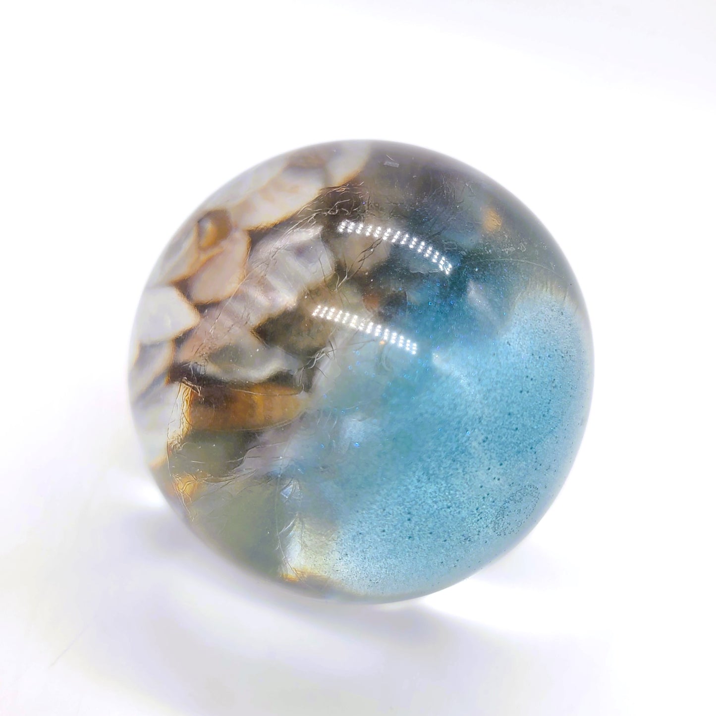 Ocean Themed Sphere Made w/ Eco-Friendly Epoxy Resin