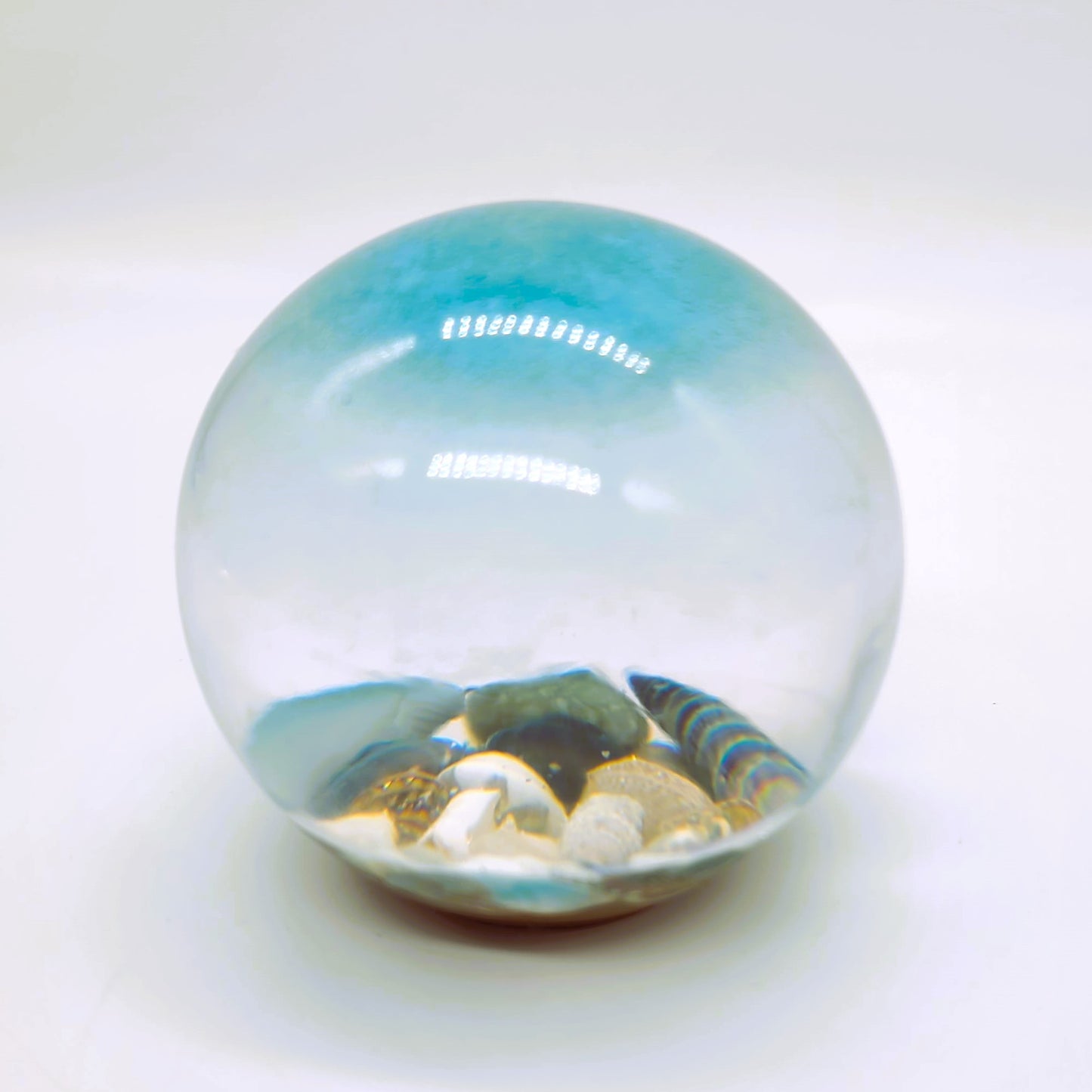 Ocean Themed Sphere Made w/ Eco-Friendly Epoxy Resin