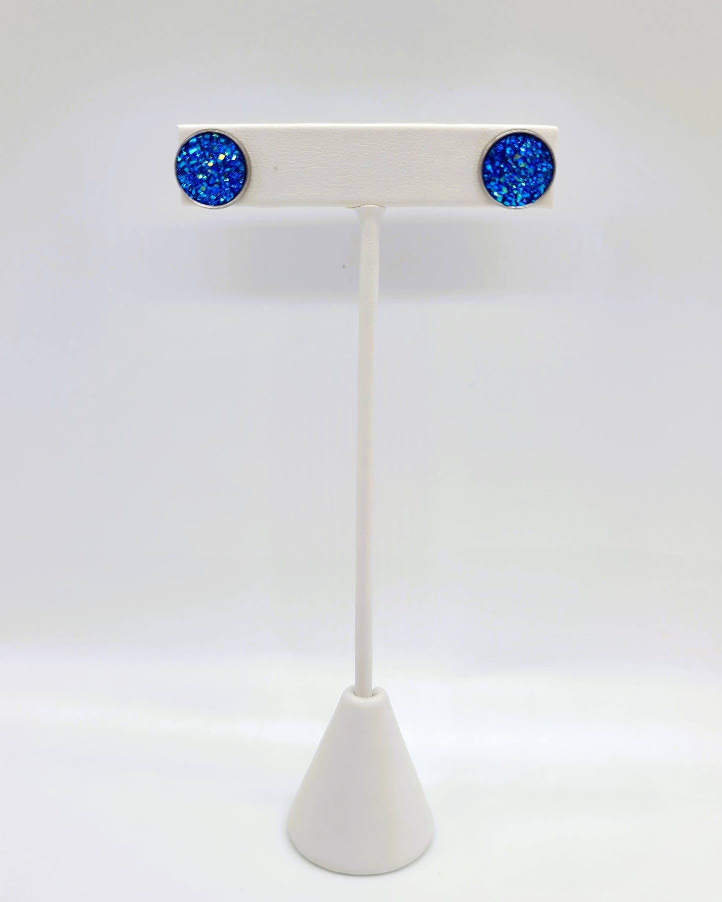 Handcrafted Iridescent Druzy Stone Post Earrings