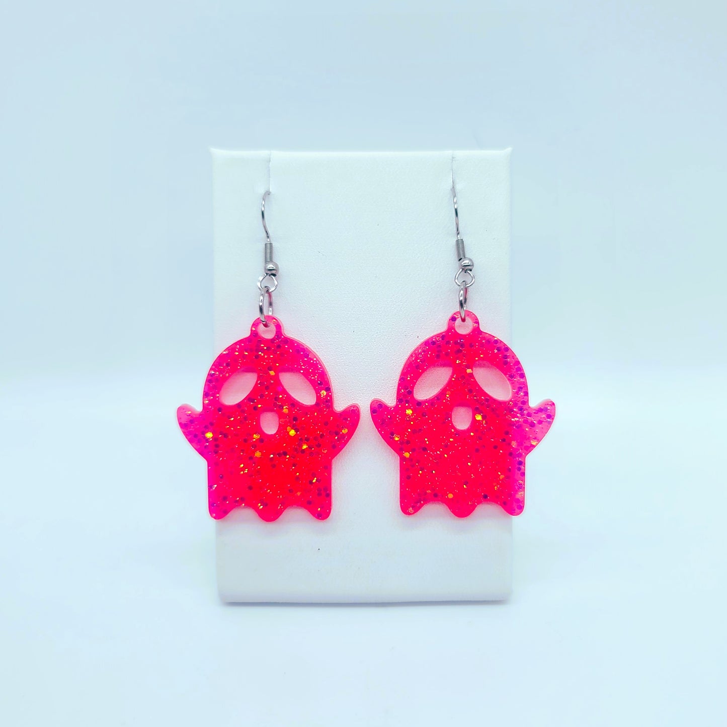 Holographic Spooky Halloween Ghost Earrings - Eco-Friendly Resin