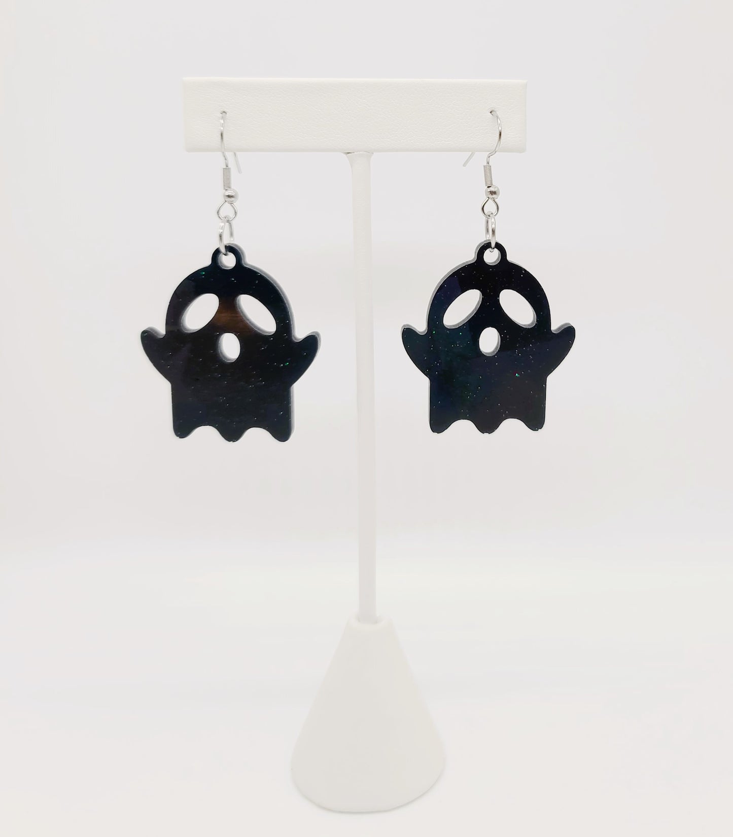 Holographic Spooky Halloween Ghost Earrings - Eco-Friendly Resin