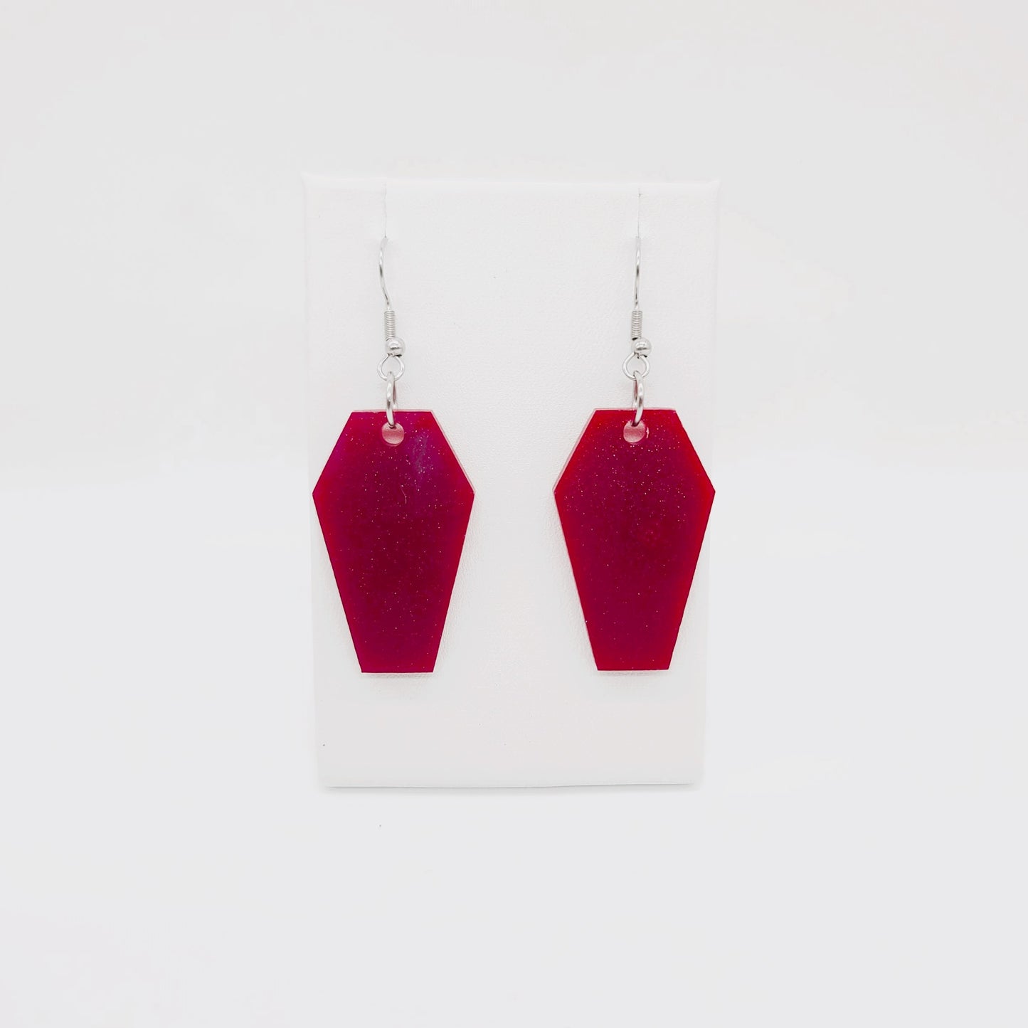 Holographic Halloween Coffin Earrings - Eco-Friendly Resin