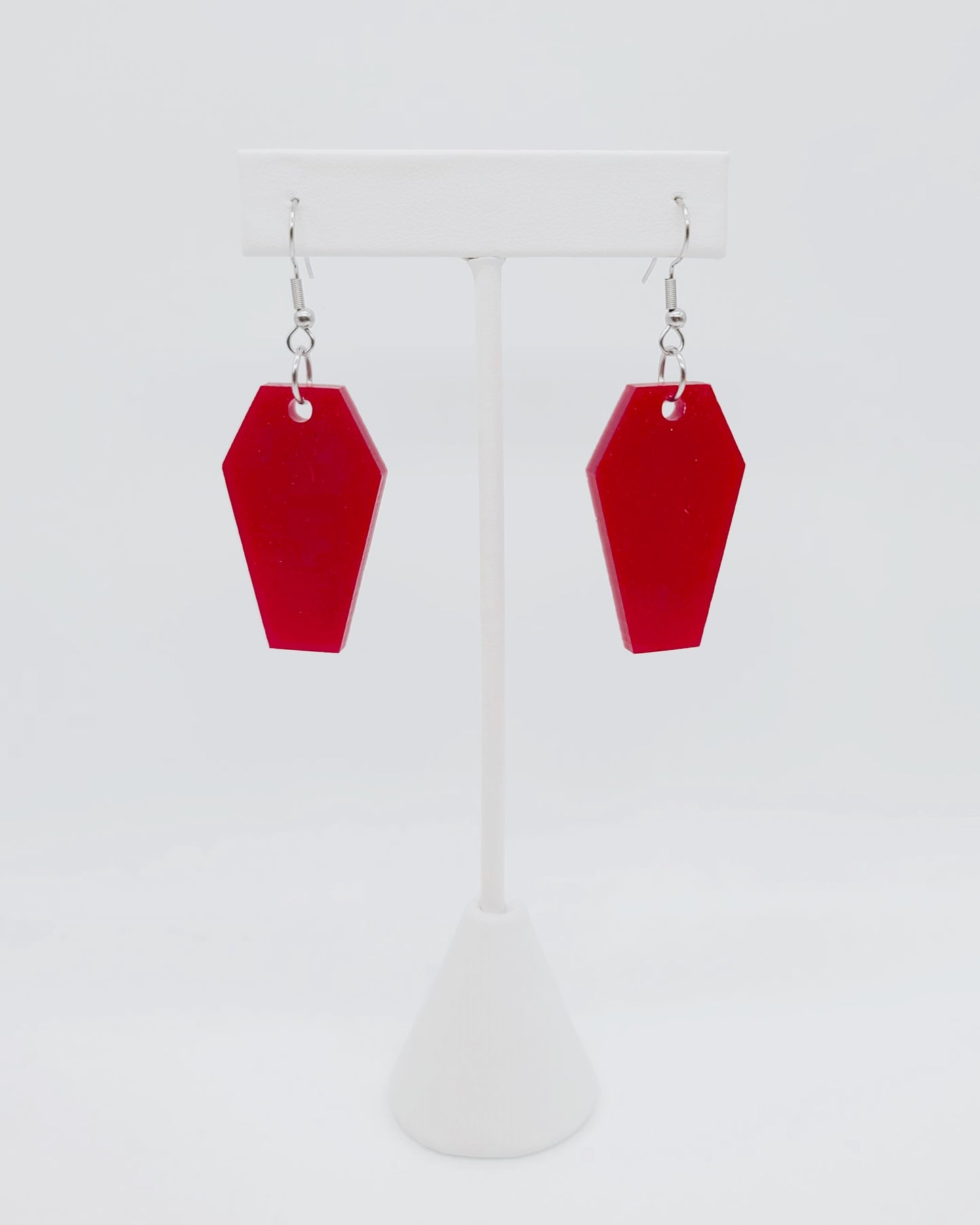 Holographic Halloween Coffin Earrings - Eco-Friendly Resin