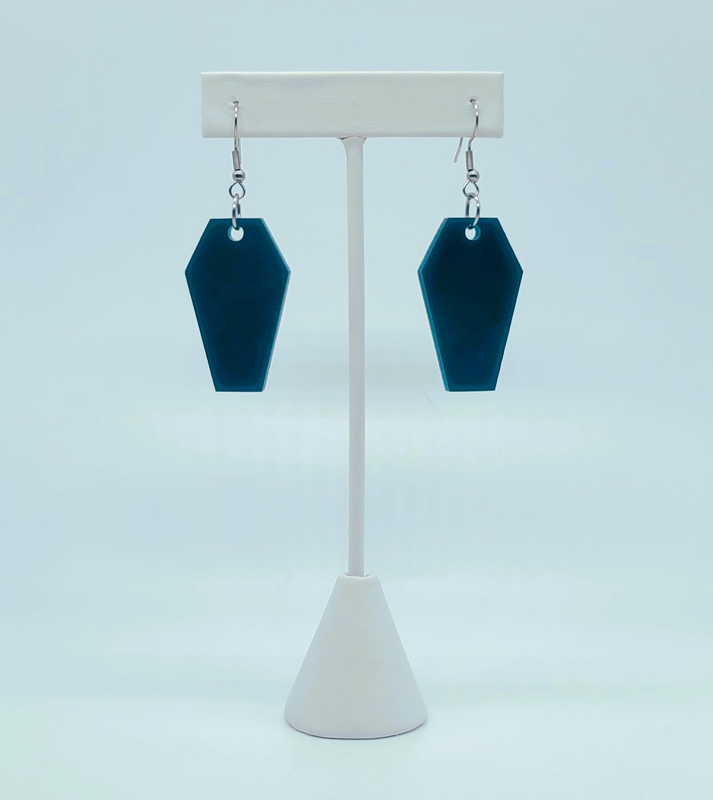 Holographic Halloween Coffin Earrings - Eco-Friendly Resin