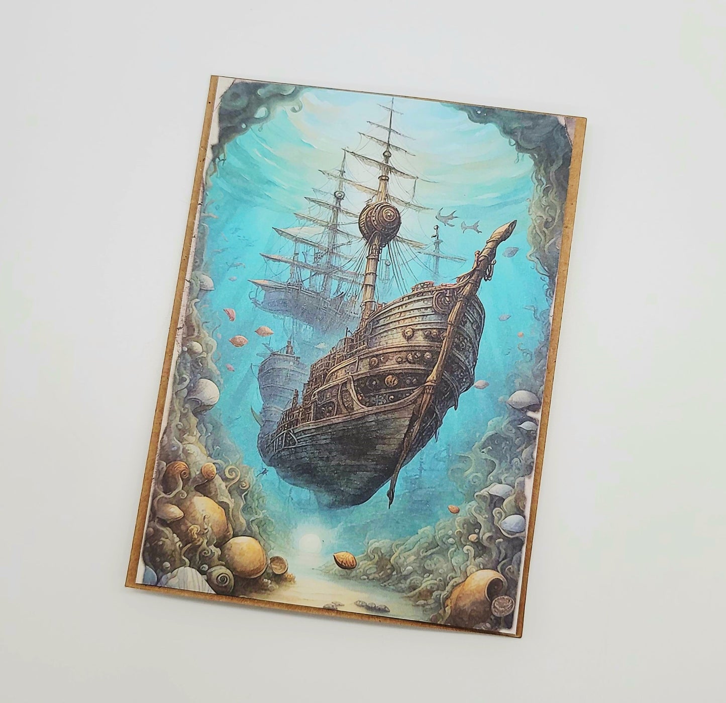 Mythology Fantasy Ocean Sea Mermaid Greeting Note Card w/ Envelope