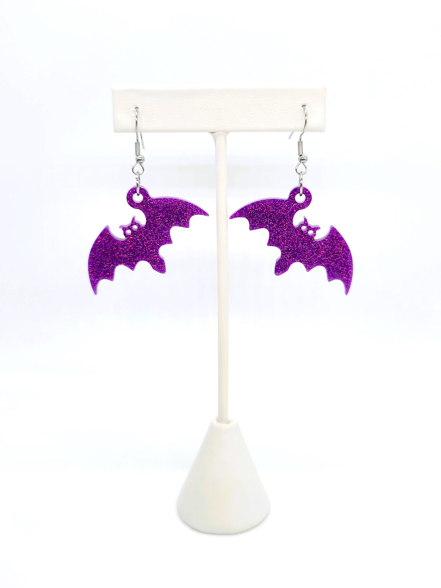 Spooky Halloween Bat Earrings - Eco-Friendly Resin
