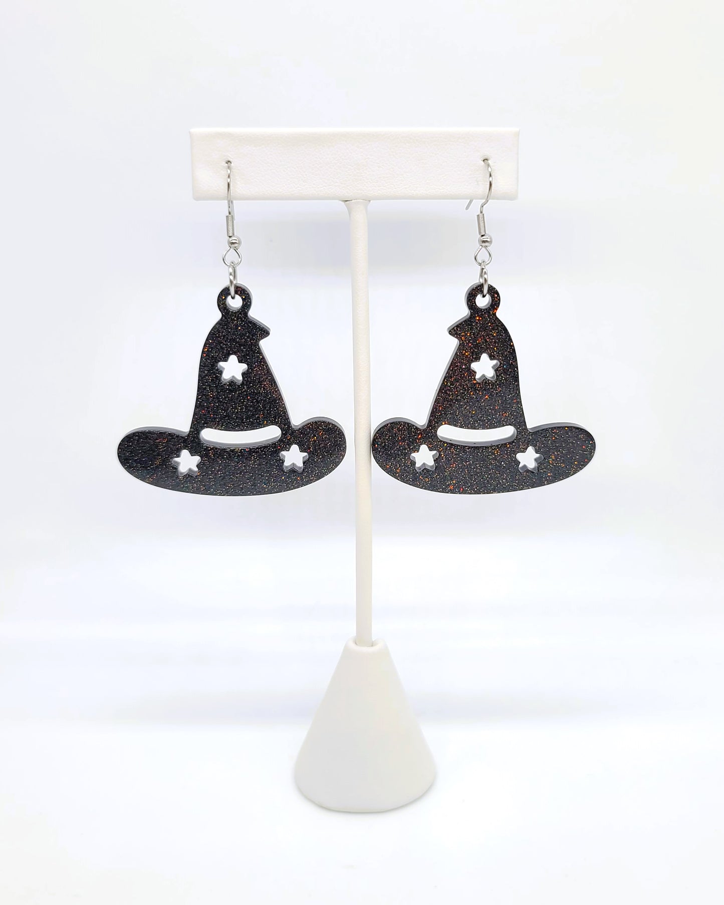 Spooky Halloween Witch Hat Earrings - Eco-Friendly Resin