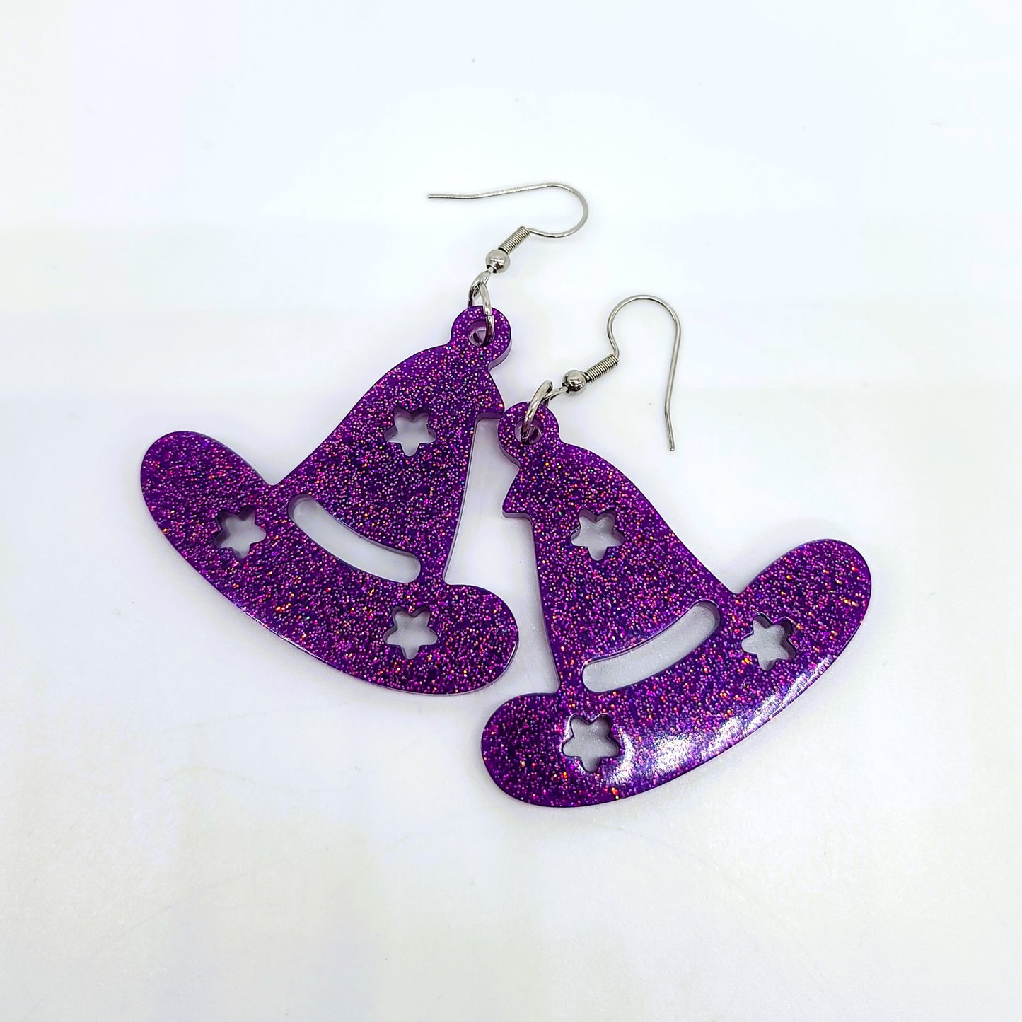 Spooky Halloween Witch Hat Earrings - Eco-Friendly Resin