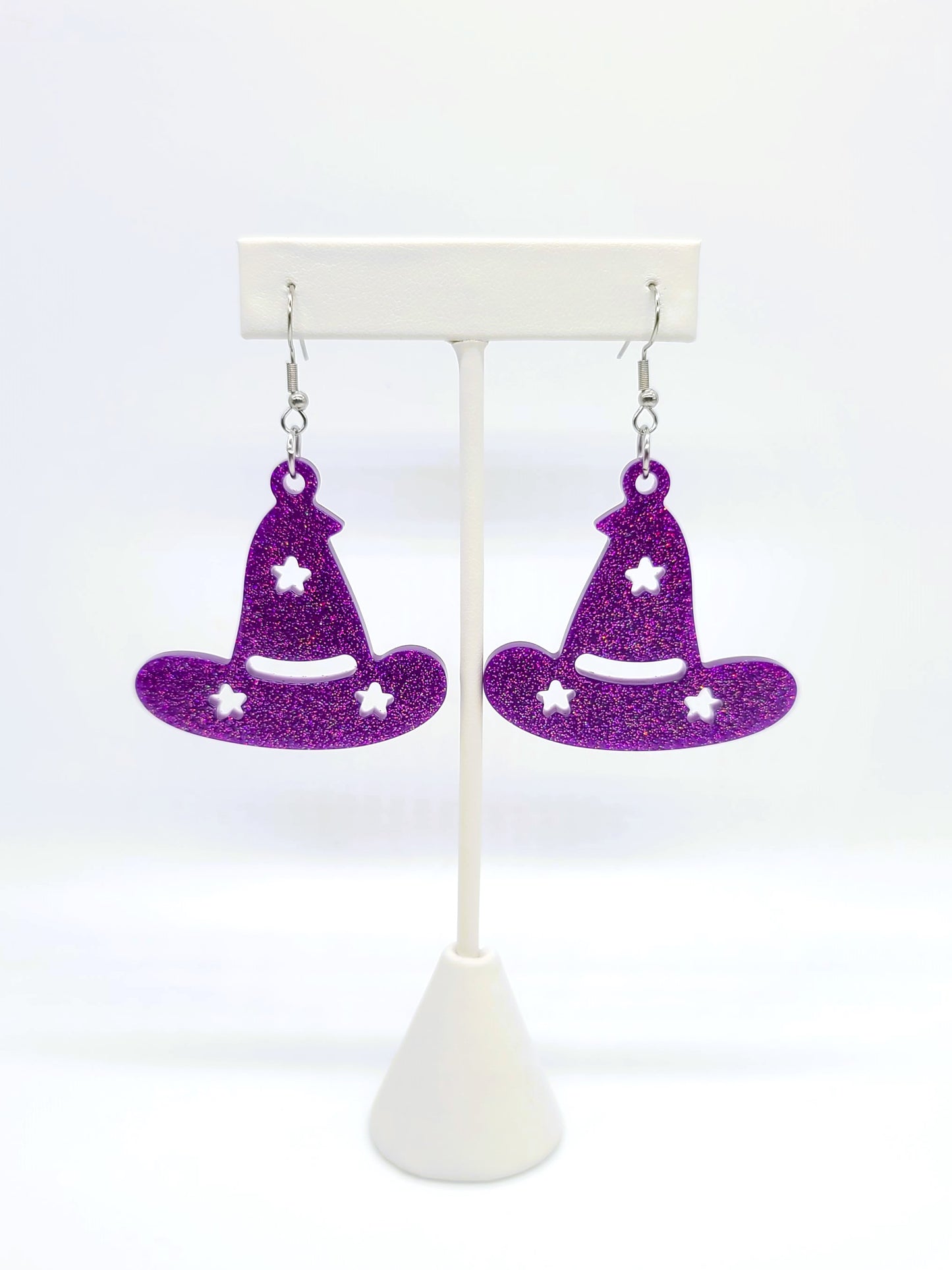 Spooky Halloween Witch Hat Earrings - Eco-Friendly Resin