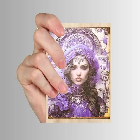 Purple Witches - Set of 10 4" x 6" Decoupage Wood Wall Panels