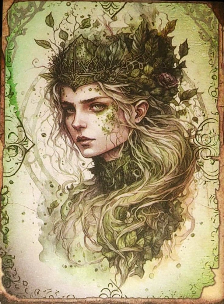 Forest Green Witches-Set of 10 4 "x 6" Decoupage Wood Panels