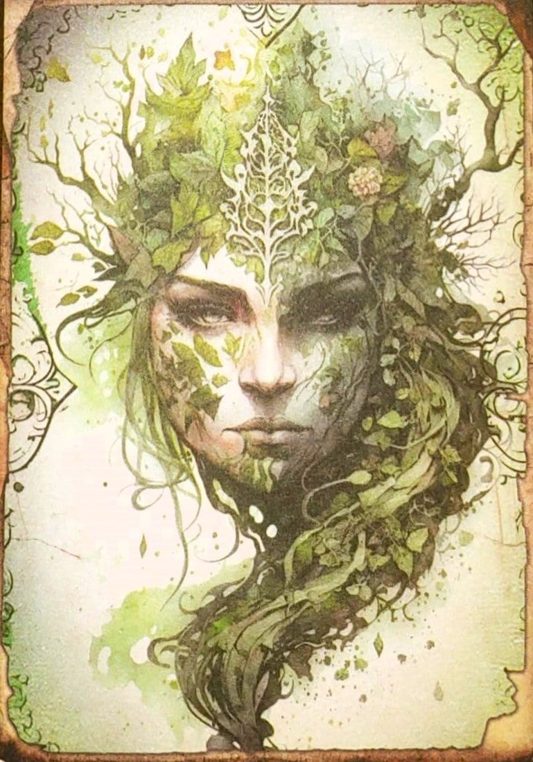 Forest Green Witches-Set of 10 4 "x 6" Decoupage Wood Panels