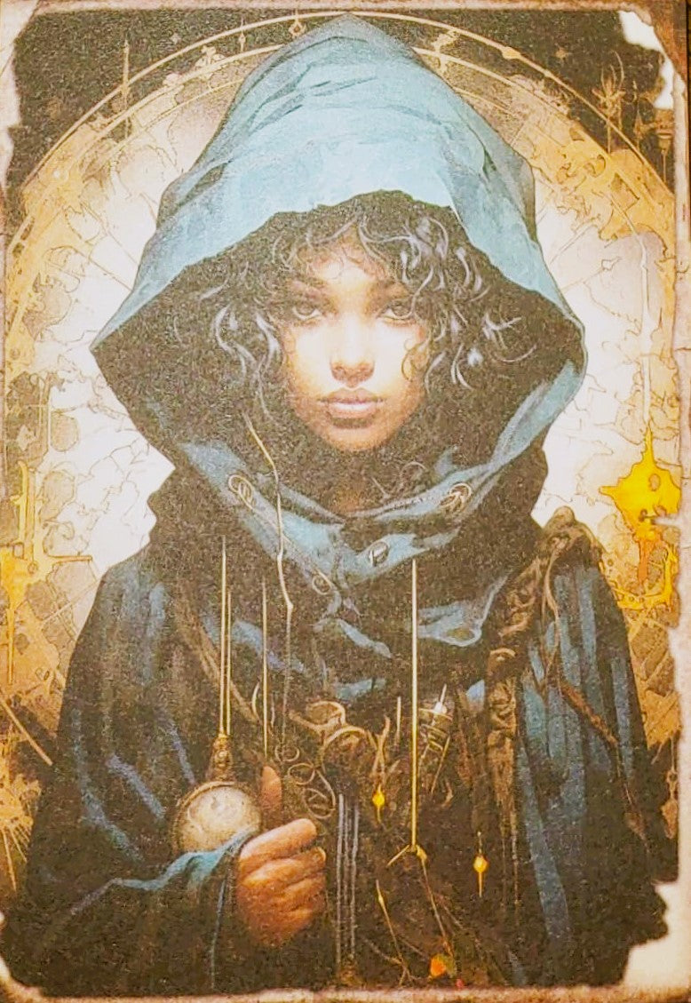Blue Witches - Set of 10 4" x 6" Decoupage Wood Wall Panels
