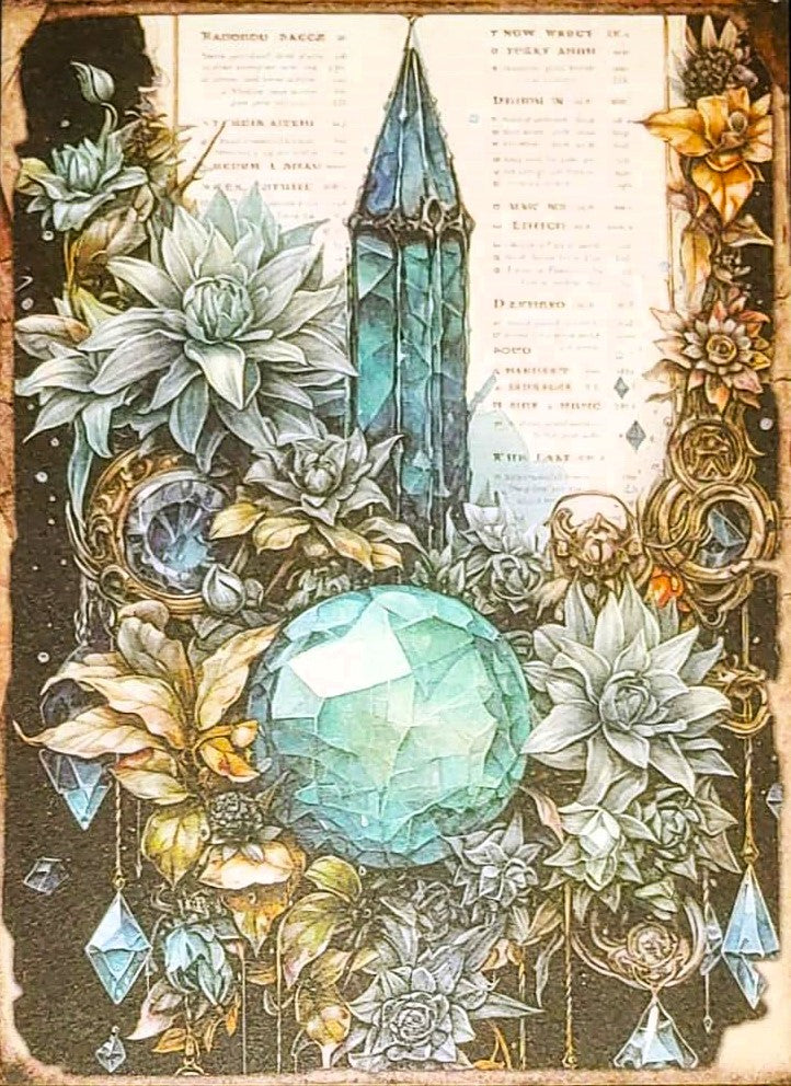 Blue Witches - Set of 10 4" x 6" Decoupage Wood Wall Panels