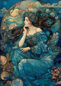 Set of 8 Magnets - Blue Ladies of the Lake