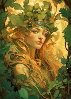 Green Woodland Fairies - Set of 8 Decoupage Wood Wall Panels