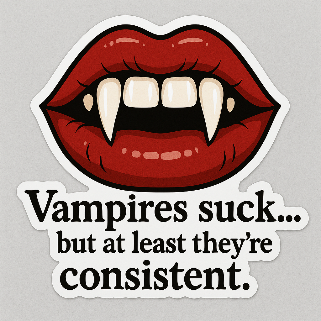 Funny Spooky Halloween Sticker "Vampires suck..."