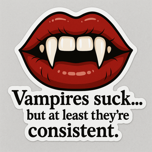 Funny Spooky Halloween Sticker "Vampires suck..."