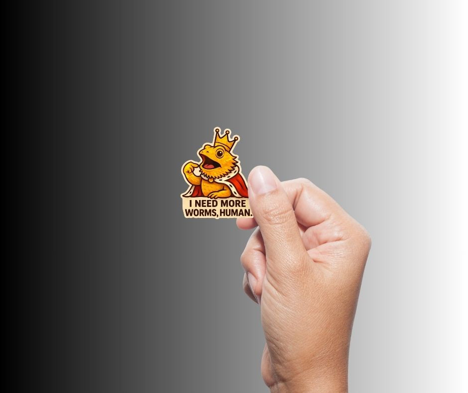 "I Demand More Worms, Human." Bearded Dragon Lizard Sticker