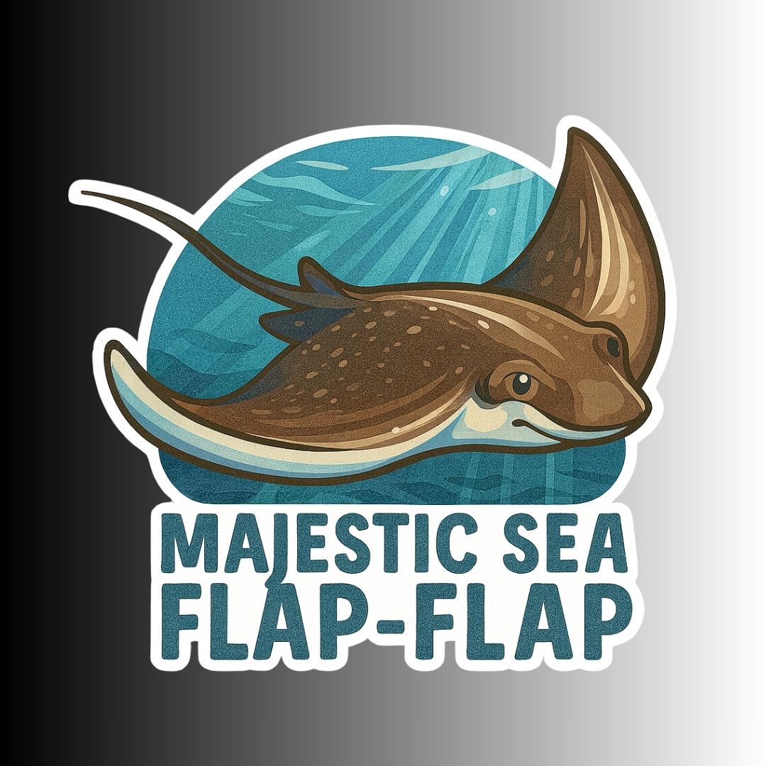 "MAJESTIC SEA FLAP-FLAP" Cute Funny Sting Ray Sticker
