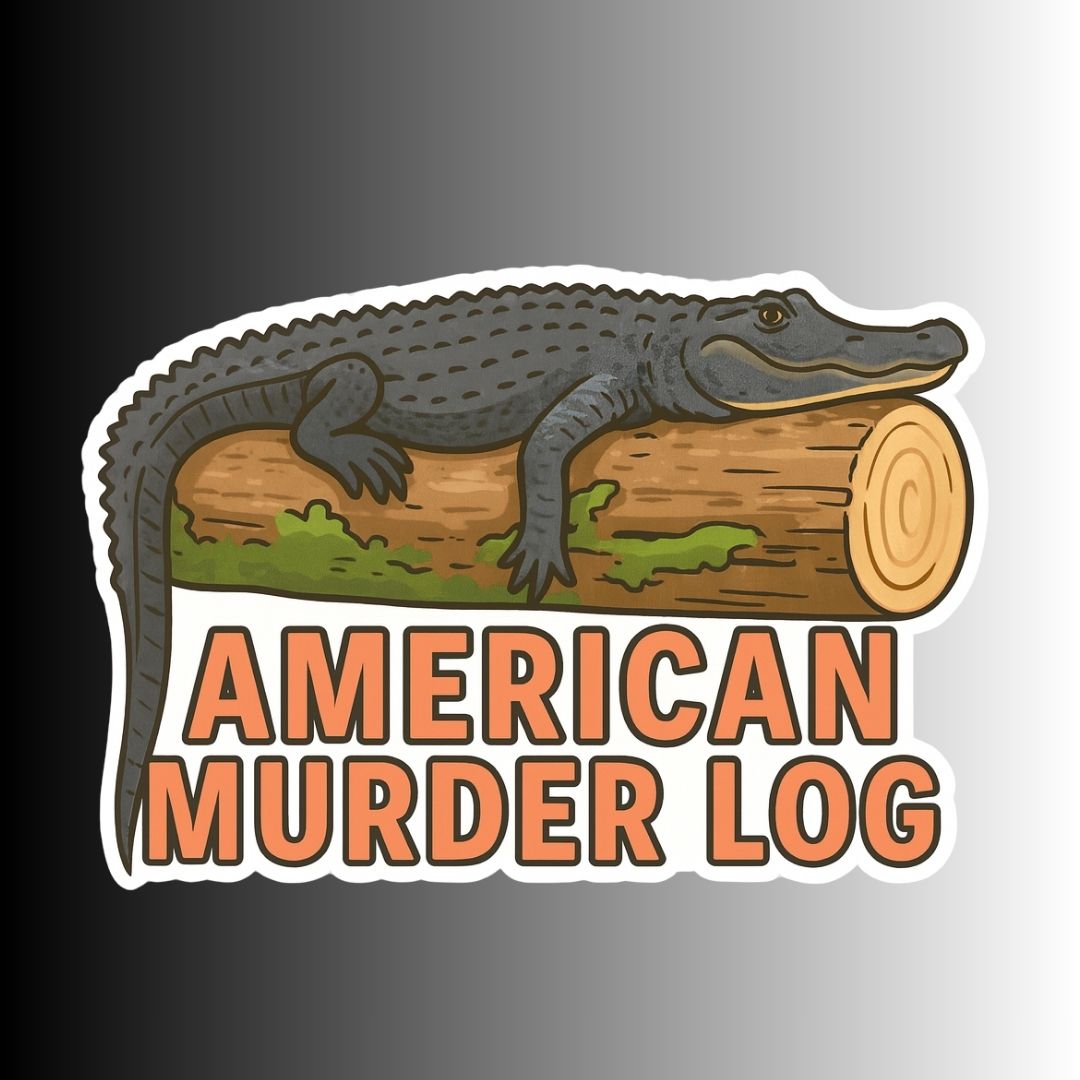"AMERICAN MURDER LOG" Cute Funny Alligator Sticker