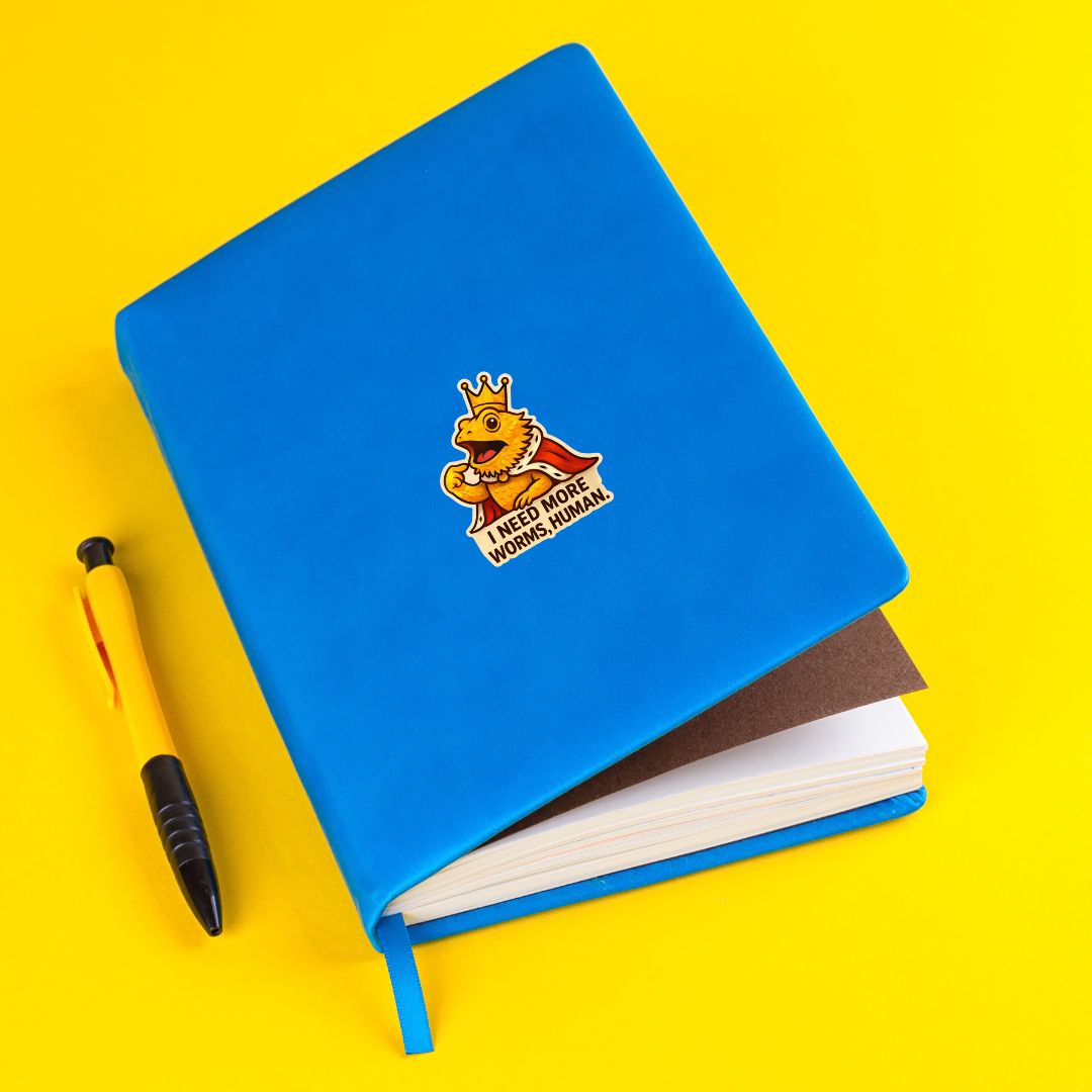 "I Demand More Worms, Human." Bearded Dragon Lizard Sticker