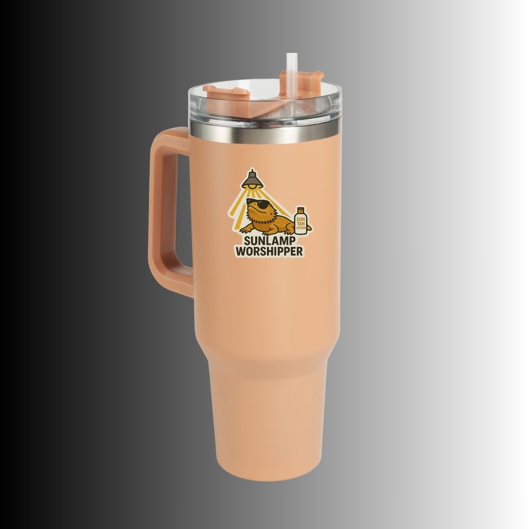 "Sunlamp Worshipper" Funny Bearded Dragon Lizard Sticker