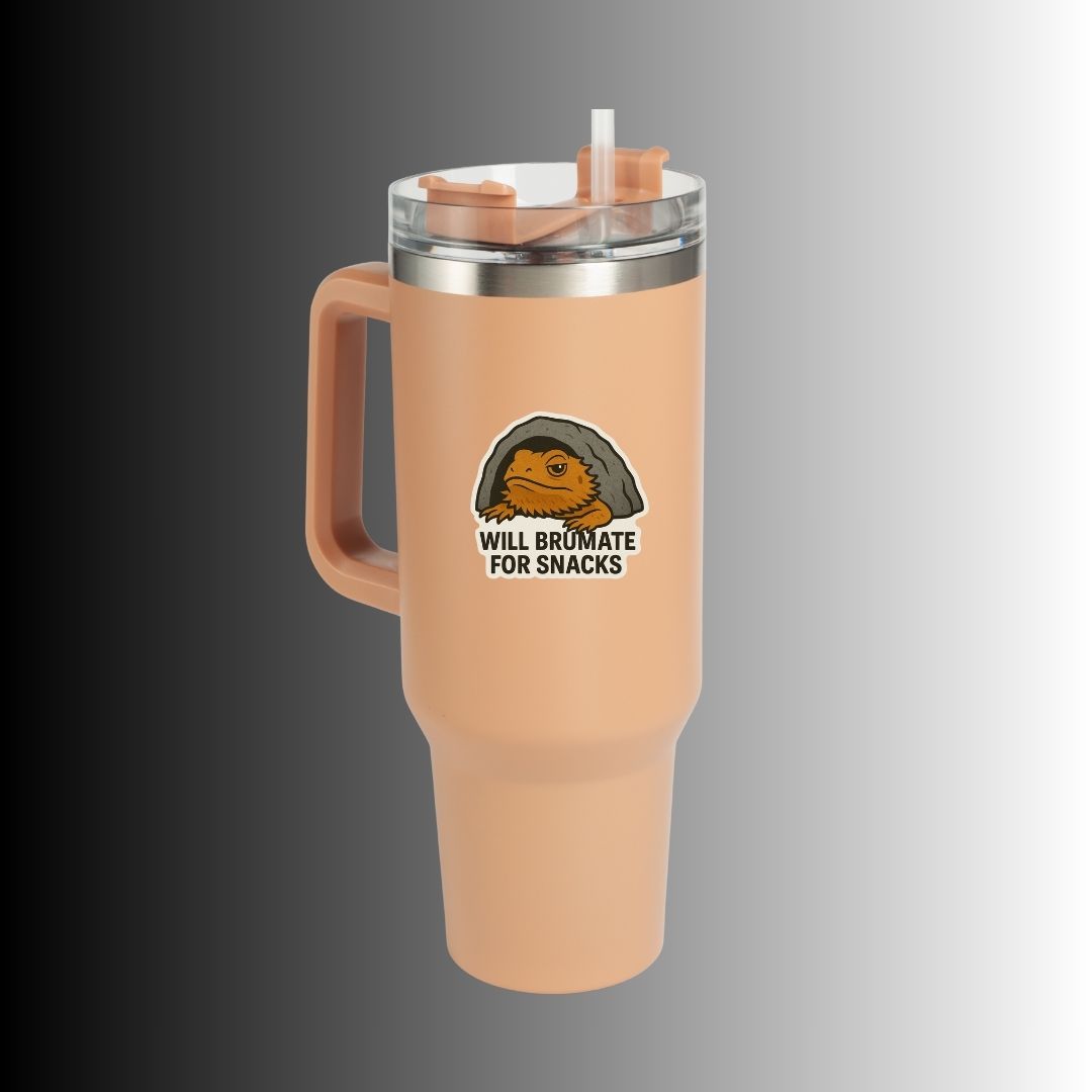 "Will Brumate For Snacks" Bearded Dragon Lizard Sticker