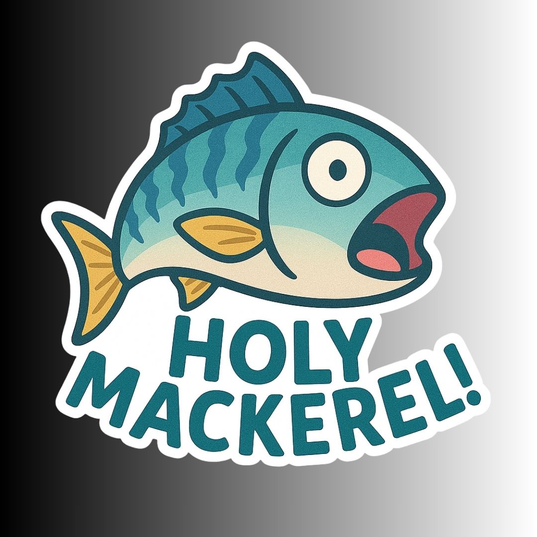 "Holy Mackerel" Funny Sarcastic Fish Sticker